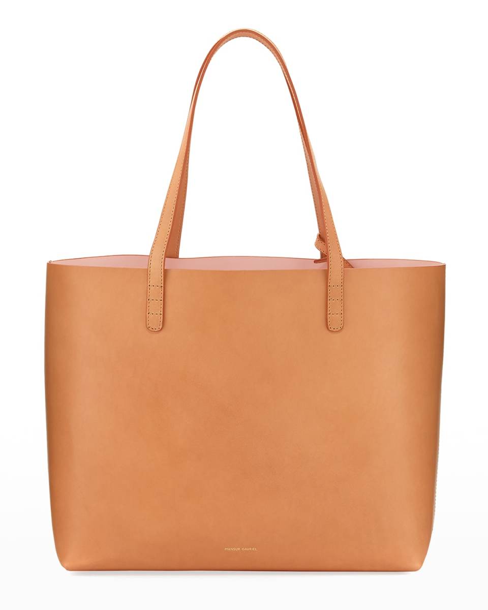 Large Vegetable-Tanned Leather Tote Bag
